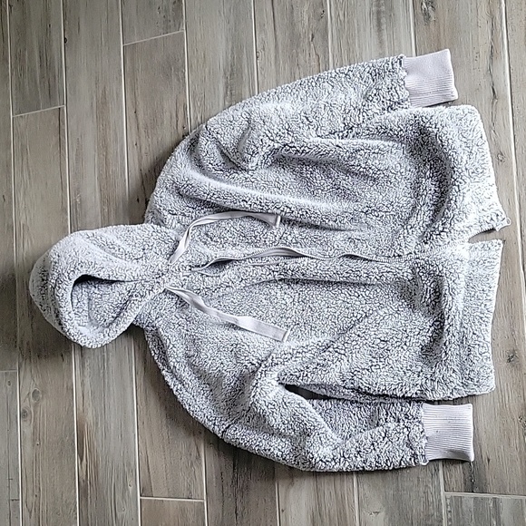 Lou and Grey for Loft Snow Speckle Cozy Zip Teddy Bear Jacket Size small - Picture 4 of 4